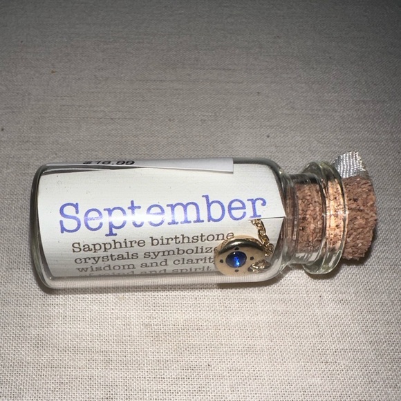 BRAND NEW - Birthstone Bottle Necklace in SEPTEMBER in SAPPHIRE. PERFECT GIFT!!! - Picture 10 of 15